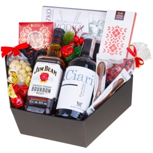 Zestaw prezentowy w pudełku BJ69 Red collection z białym winem i bourbonem