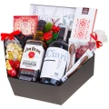 Zestaw prezentowy w pudełku BJ69 Red collection heksagonalne oryginalne pudełko z nietypowym prezentem dwa alkohole upominek vip
