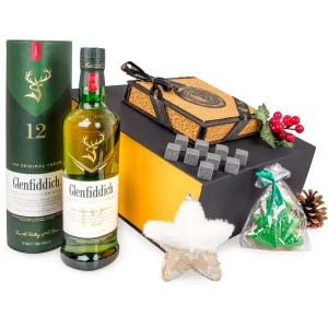 Cudowny zestaw prezentowy KS107 Glenfiddich whiskey stone  