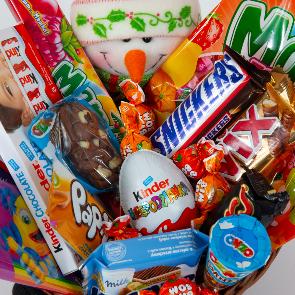 Koszyczek prezent dla dzieci ES151 Bałwanek